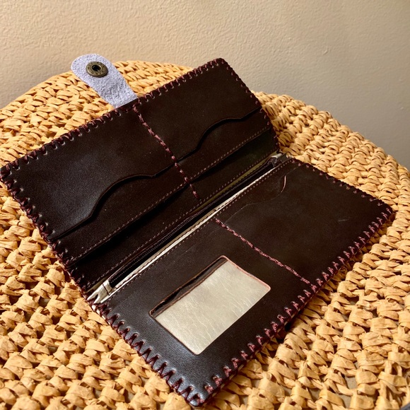 Artisan Patchwork Leather Fish Snap Wallet - Picture 4 of 5